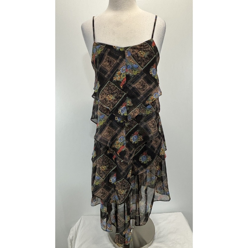 Free People Daisy Chain Dress Size 4 Layered Flowy Boho Tiered Fairy Sheer Flowy
